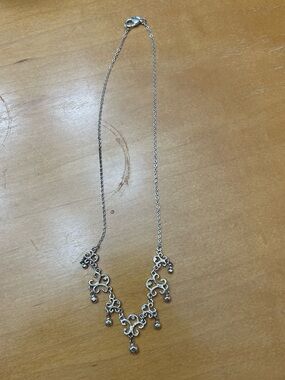 AVON Delicate Silver Filigree Drop Necklace - Women's Jewelry